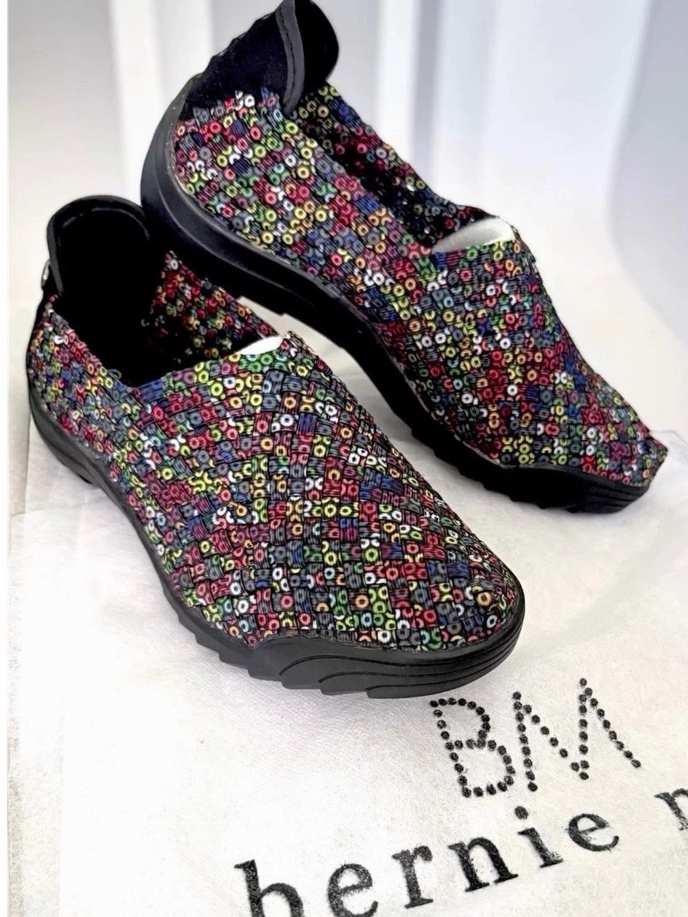 Bernie Mev Rigged Jim Dazzle Multicolor Woven Slip On Shoes EU36 EU37 Brand New